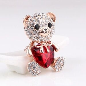 Valentines Brooch Cute Cartoon Heart Bear With Exquisite Cute Teddy Bear